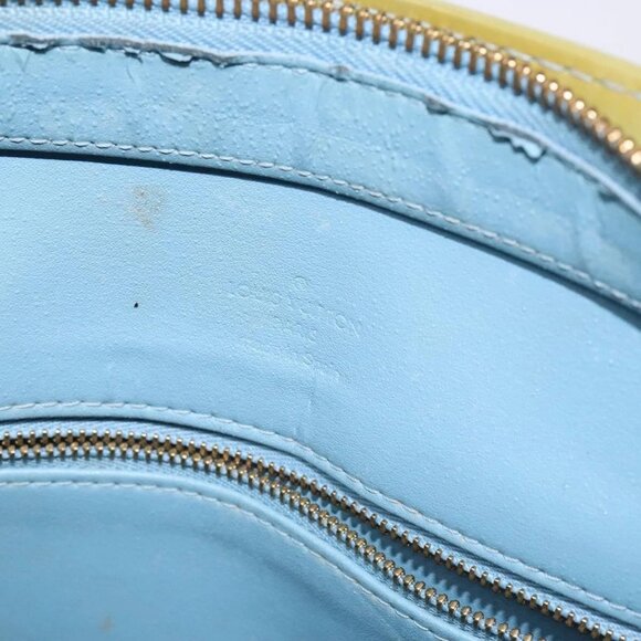 LOUIS VUITTON Monogram Vernis Houston Hand Bag Baby Blue M91005 LV Auth 141488 - Picture 10 of 16